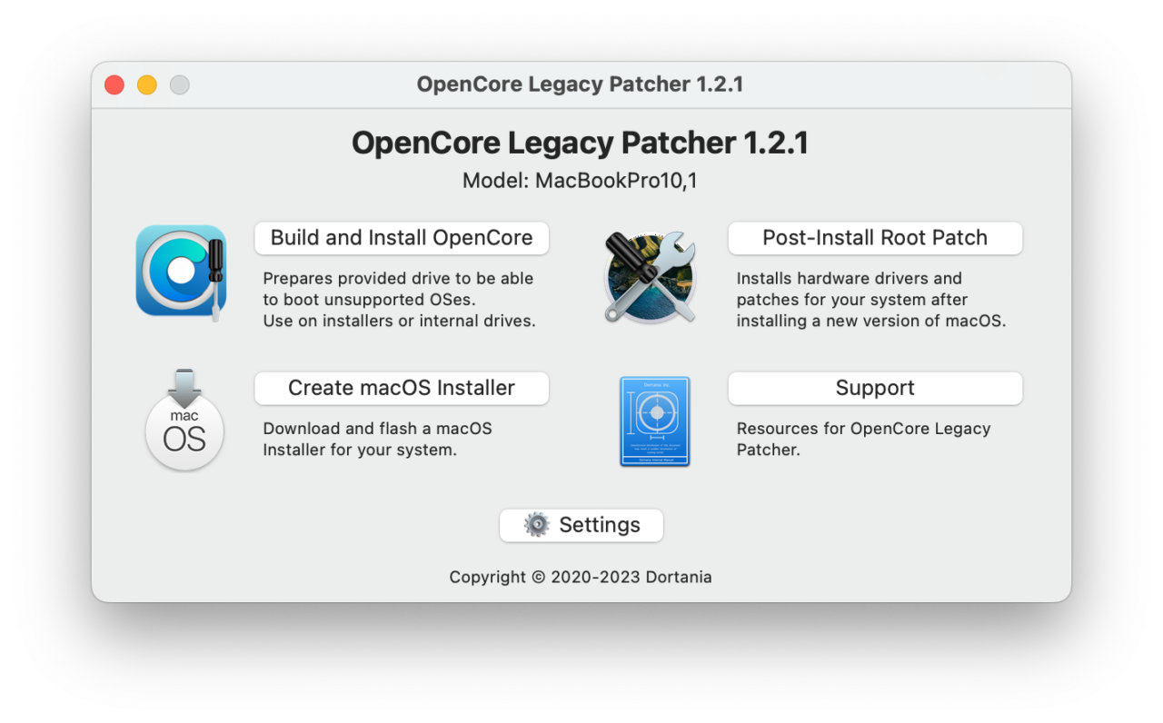 OpenCore Legacy Patcher macOS Sonoma auf