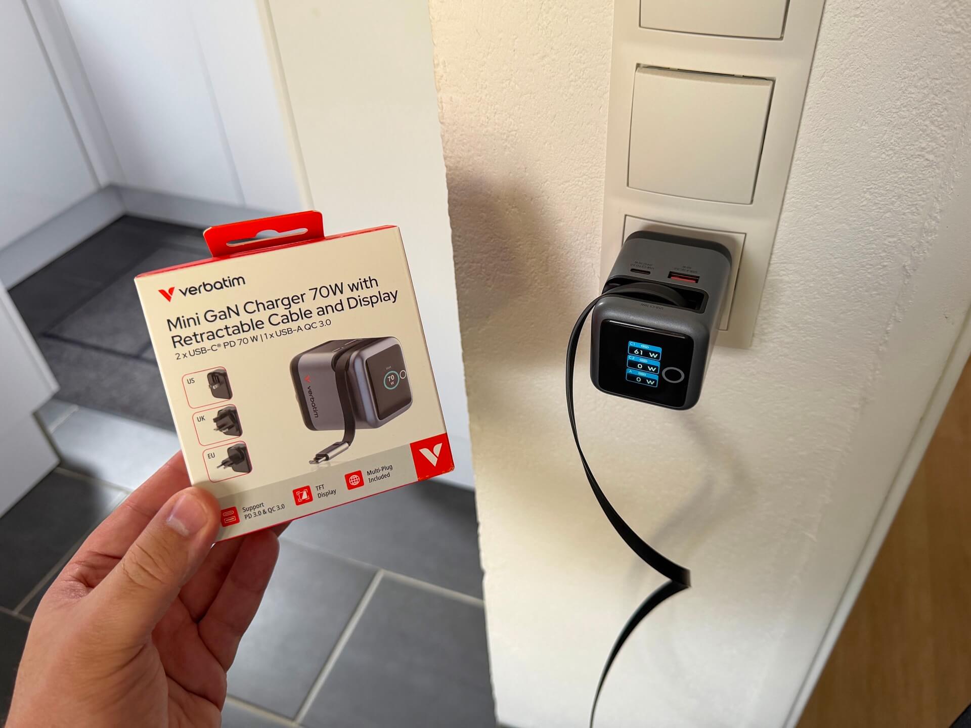 MiniGaNLadegeraet_70W_mit_Display_inkl_ausziehbarem_USBCKabel_von_Verbatim4 Mini-GaN-Ladegerät 70W mit Display inkl. ausziehbarem USB‑C‑Kabel von Verbatim